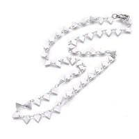 Stainless Steel Chain Necklaces Lobster Triangle Gold 16.49 inches 41.9cm Z556