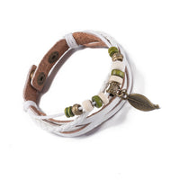 Leather Bracelet Butterfly 8 Inches 15MM Push button  L441