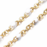 Stainless Steel Chain Anklets Bracelet Enamel Blue Red Green Gold 9" 2mm P279