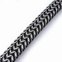 304 Stainless Steel Bracelet Rushed Magnetic Clasp Antique Silver 8.5" 12mm A106