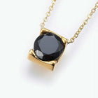 Stainless Steel Set Pendant Necklace Earrings Zirconia Red Gold 17.71" P723