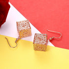Yellow Gold Plated Earrings Drop Dangle Fish Hook Clasp L643