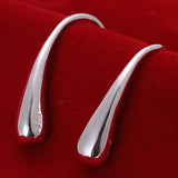 Sterling Silver P Threader Drop Dangle Hook Earrings L18