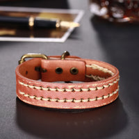 Leather Bracelet Handmade  10 Inches 15MM Belt buckle L479