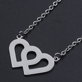 Valentine's Stainless Steel Pendant Necklace Lobster Heart Heart Silver 17" Z586