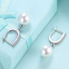Yellow Gold Plated Earrings Drop Dangle AAA Zirconia  Latch Back Clasp L549