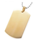 Stainless Steel Pendant Necklace Mirror Surface Rectangle Gold 23.5"  A255