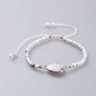 Adjustable Natural Labradorite Braided Bead Bracelets Brass Findings P509