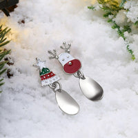 Enamel Stud Earrings Christmas Reindeer Rudolph Christmas Tree 37x13mm P134