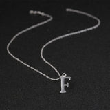 Sterling Silver Plated Necklace Women Pendant Initial Letter Alphabet B375