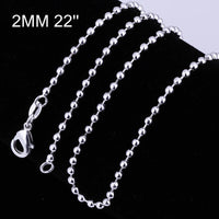 Sterling Silver Plated Necklace Chain 16-24 Inches 3MM Lobster Clasp B358