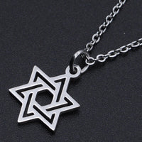 Stainless Steel Pendant Necklace Lobster Star of David Silver 15.7" 1.5mm P67