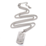 Stainless Steel Initial Pendant Necklace Lobster Chain Alphabet Letter 27" A385
