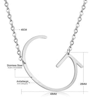 Stainless Steel Women's Unisex 18 Inch Necklace Pendant Letter Lobster Clasp S1