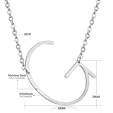 Stainless Steel Women's Unisex 18 Inch Necklace Pendant Letter Lobster Clasp S1