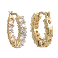 Cubic Zirconia Hoop Earrings Ring Gold 17.5x18.mm Gold Silver Z312