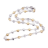 304 Stainless Steel Chain Necklace Lobster Ion Plating (IP) Heart Gold 18"  A424