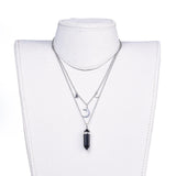 Malachite Bullet Pendant Necklace 316 Stainless Steel Lobster Clasp 16" Z509