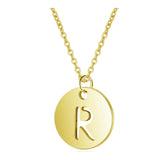 Stainless Steel Initial Pendant Necklace Alphabet Silver Gold Letter 16" A416