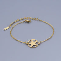 Stainless Steel Pentacle Bracelet Lobster Star Silver Ajustable Z212