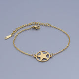 Stainless Steel Pentacle Bracelet Lobster Star Silver Ajustable Z212