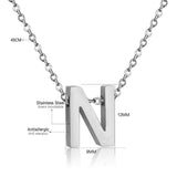 Stainless Steel Women's Unisex 18 Inch Necklace Pendant Letter Lobster Clasp S3