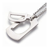 Stainless Steel Initial Pendant Necklace Lobster Chain Alphabet Letter 27" A385