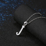 Sterling Silver Plated Necklace Women Pendant Initial Letter Alphabet B375