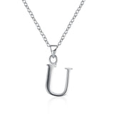 Sterling Silver Plated Necklace Women Pendant Initial Letter Alphabet B375