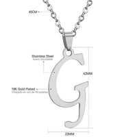 Stainless Steel Women's Unisex 18 Inch Necklace Pendant Letter Lobster Clasp S2