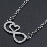 Stainless Steel Pendant Necklace Lobster Infinity Heart Silver 17.32  Z585