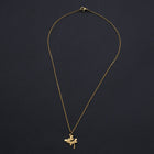 Stainless Steel Pendant Necklace Lobster Clasp Dragonfly Silver 15.7" 1.5mm P62