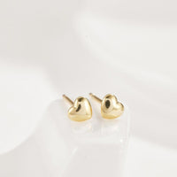 Brass Stud Earrings Heart Rose Gold Silver P553