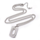 Stainless Steel Initial Pendant Necklace Lobster Chain Alphabet Letter 27" A385