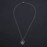 Mother's Day Stainless Steel Pendant Necklace Lobster Heart Mom 15.7" 1.5mm P49