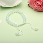 Glass Stone Beads Bracelet Adjustable Size 7MM  Lace Up Clasp L532