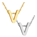 Stainless Steel Women's Unisex 18 Inch Necklace Pendant Letter Lobster Clasp S3