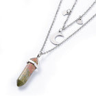 Malachite Bullet Pendant Necklace 316 Stainless Steel Lobster Clasp 16" Z509