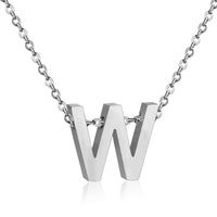 Stainless Steel Women's Unisex 18 Inch Necklace Pendant Letter Lobster Clasp S3