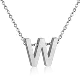 Stainless Steel Women's Unisex 18 Inch Necklace Pendant Letter Lobster Clasp S3