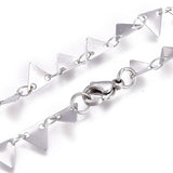 Stainless Steel Chain Necklaces Lobster Triangle Gold 16.49 inches 41.9cm Z556