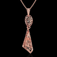 Rose Gold Plated Necklace Pendant Drop 19 Inches 1MM Lobster Clasp B298