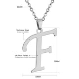 Stainless Steel Women's Unisex 18 Inch Necklace Pendant Letter Lobster Clasp S2