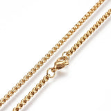 304 Stainless Steel Box Chain Necklaces Black Rose Gold Silver 23.62'' P386