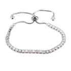 Adjustable Pave Cubic Zirconia Bracelets Bolo Bracelet Slider Gold 8.4"  P502