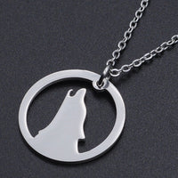 Stainless Steel Pendant Necklace Lobster Wolf Silver 17.71" 45cm 1.5mm Z584