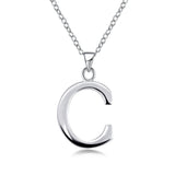 Sterling Silver Plated Necklace Women Pendant Initial Letter Alphabet B375