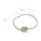 Adjustable Natural Labradorite Braided Bead Bracelets Brass Findings P509