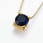 Stainless Steel Set Pendant Necklace Earrings Zirconia Red Gold 17.71" P723