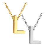 Stainless Steel Women's Unisex 18 Inch Necklace Pendant Letter Lobster Clasp S3